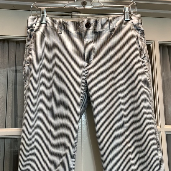 Gap Girlfriend Chino blue striped pants size 4 - Picture 8 of 17